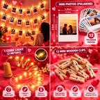 Customized Photo Gift – 12 Mini Photo Prints with String Lights & Clips