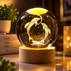 3D Dolphin Crystal Ball Night Lamp decorative product showcase