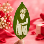 Personalized photo on natural leaf – custom portrait gift