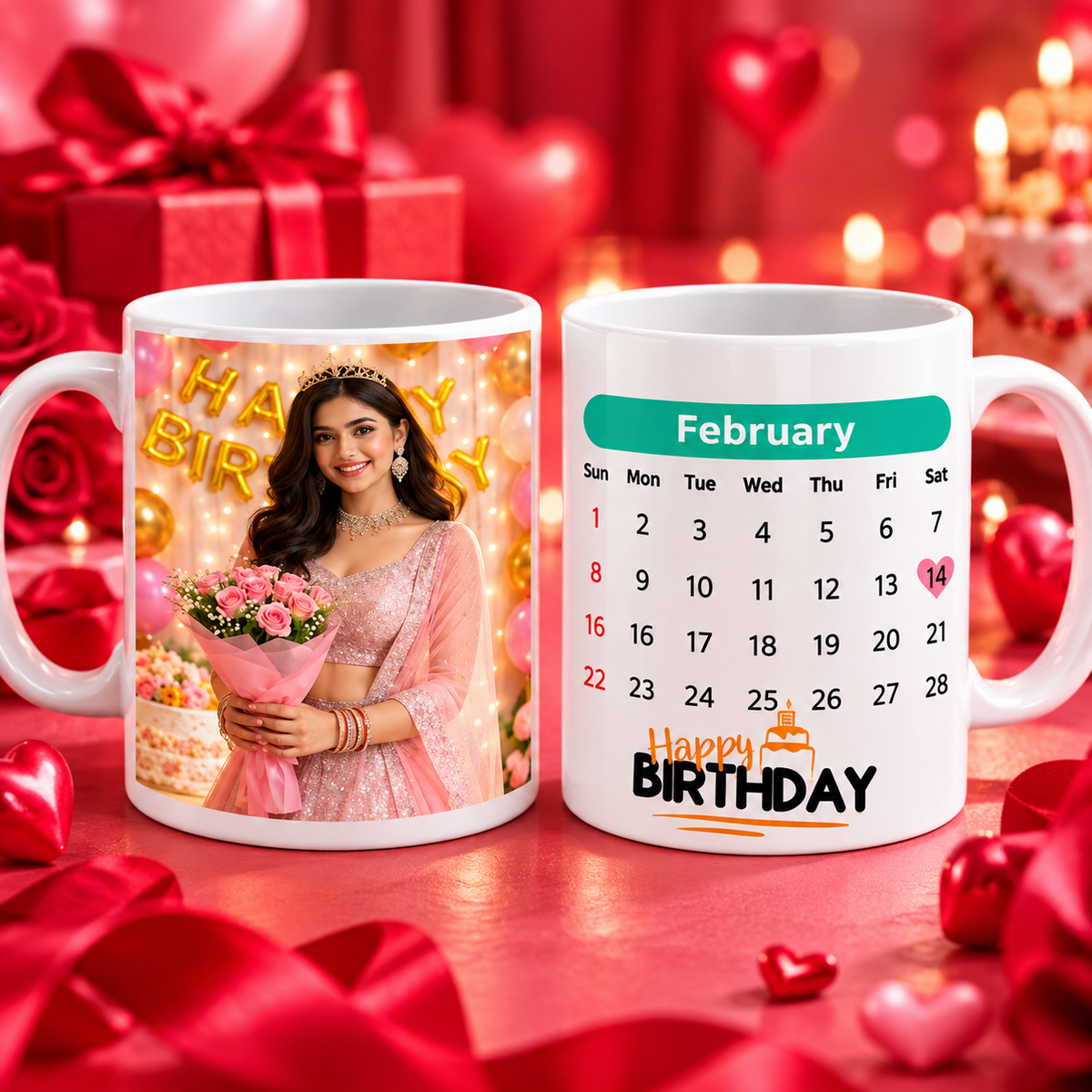 Personalized birthday photo mug – main product image