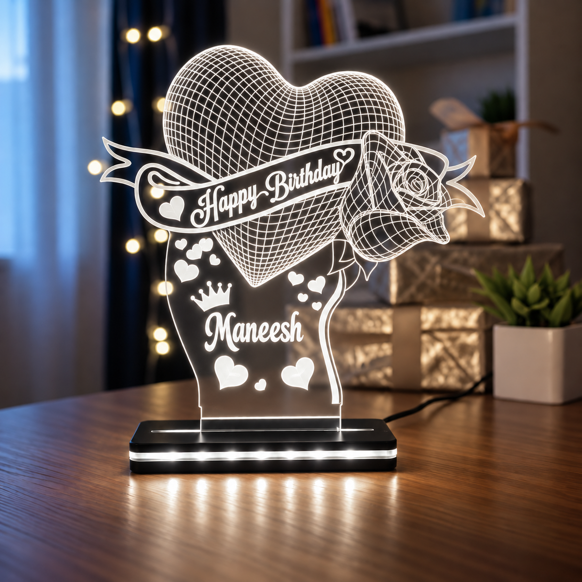 Personalized 3D Illusion LED Lamp with Custom Name – product showcase
