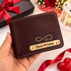 Custom engraved faux leather wallet for men