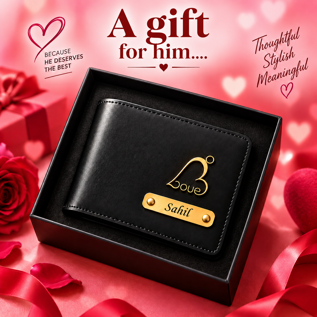 Custom engraved faux leather wallet gift for him