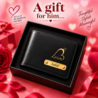 Custom engraved faux leather wallet gift for him