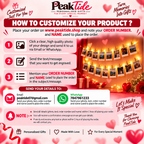PeakTide customized photo gift instructions with 12 mini photo prints and string lights