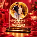 Personalized LED Acrylic Photo Lamp with Wooden Base