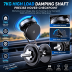 Square professional showcase of magnetic phone holder with 7kg high-load damping shaft and stable adjustable mounting