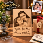 Personalized engraved wooden photo frame mother gift