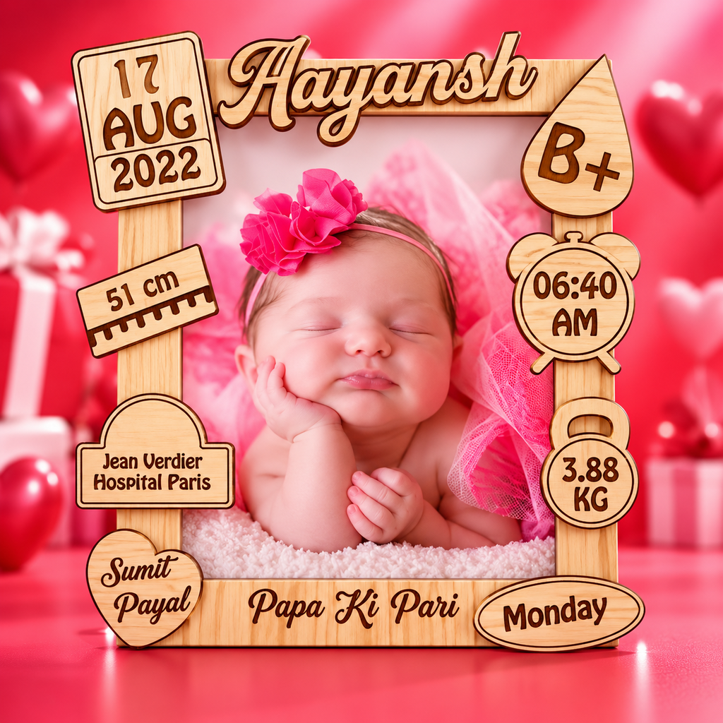 Personalised Baby Birth Details Photo Frame promotional image