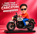 Personalised Motorcycle Caricature Avatar Stand promotional image