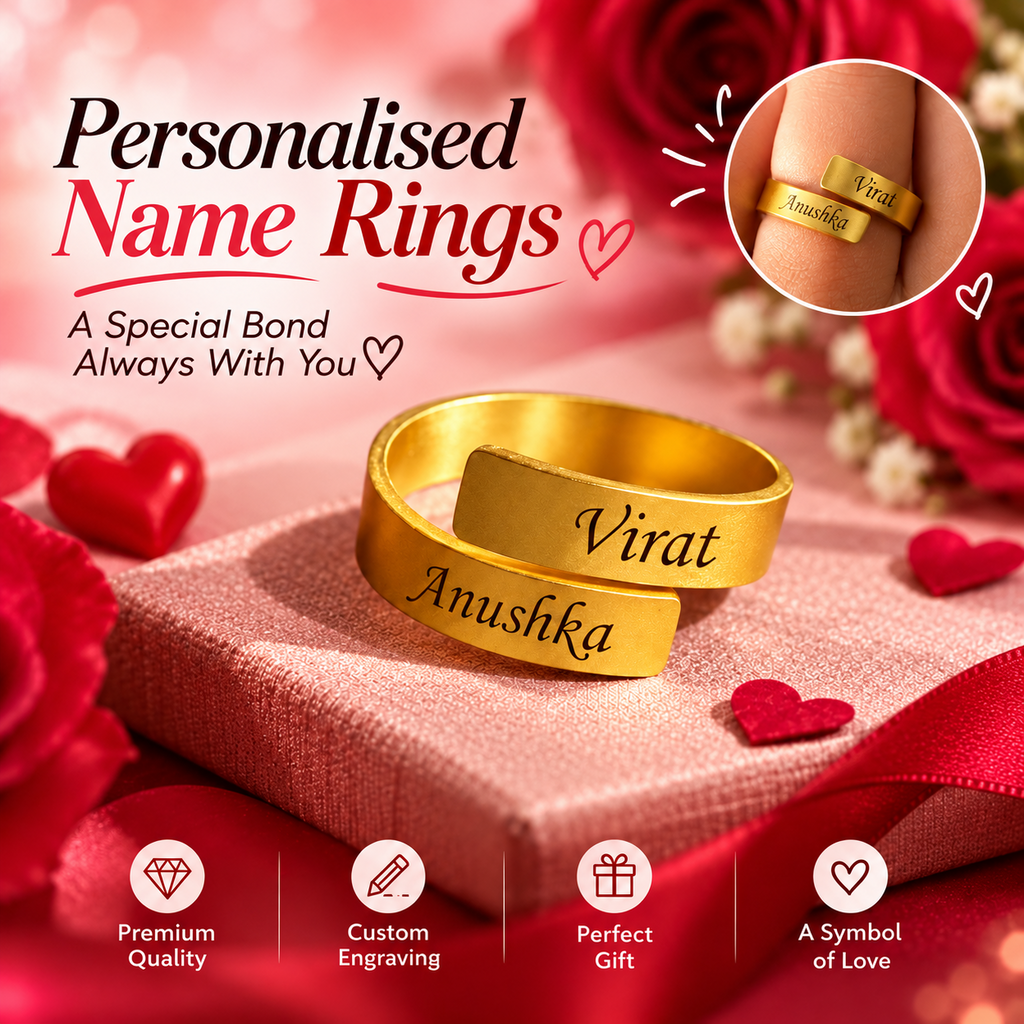 Personalized Two Name Ring – custom engraved couple gift