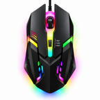 RGB wired gaming mouse with multicolor lighting